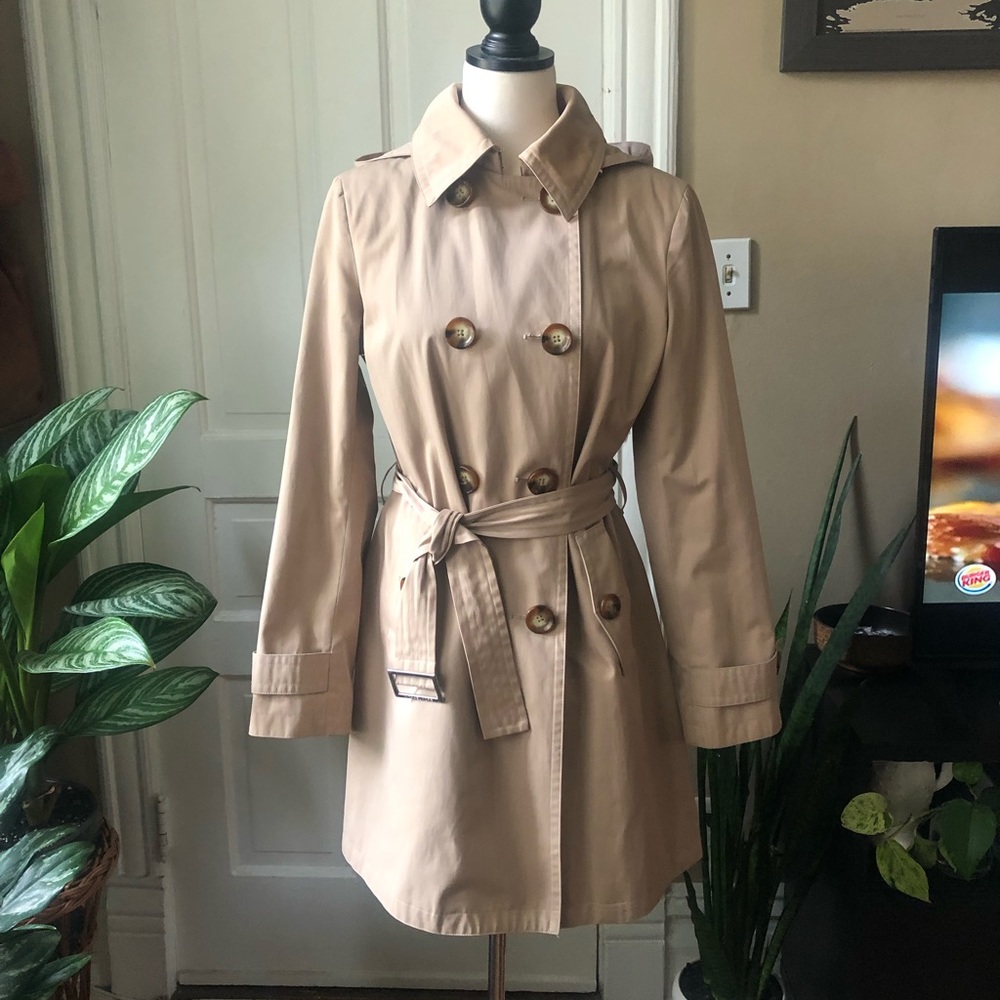 MICHAEL Kors Trench Coat w Removable Hood S
